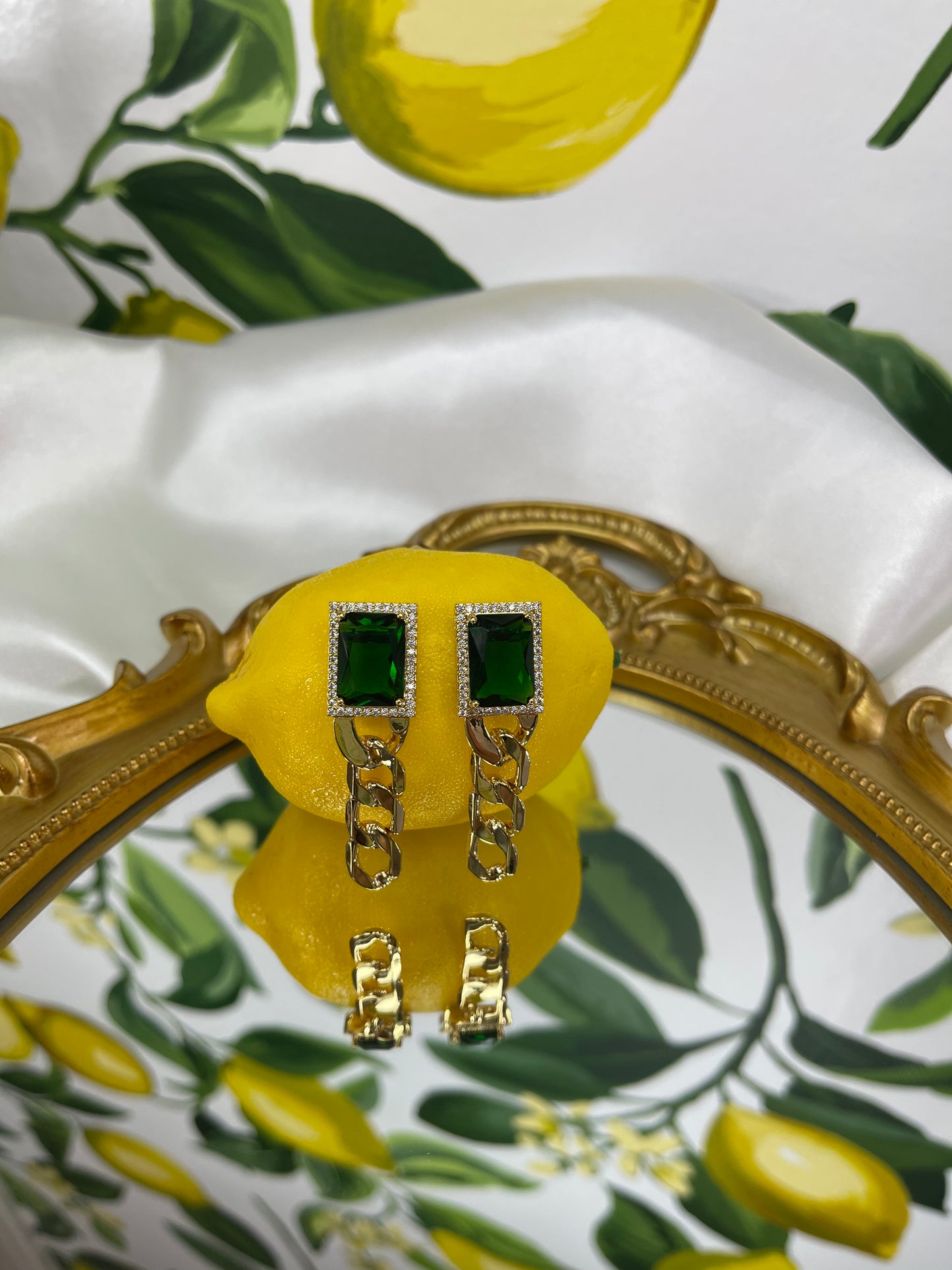 Green Leaf Earrings