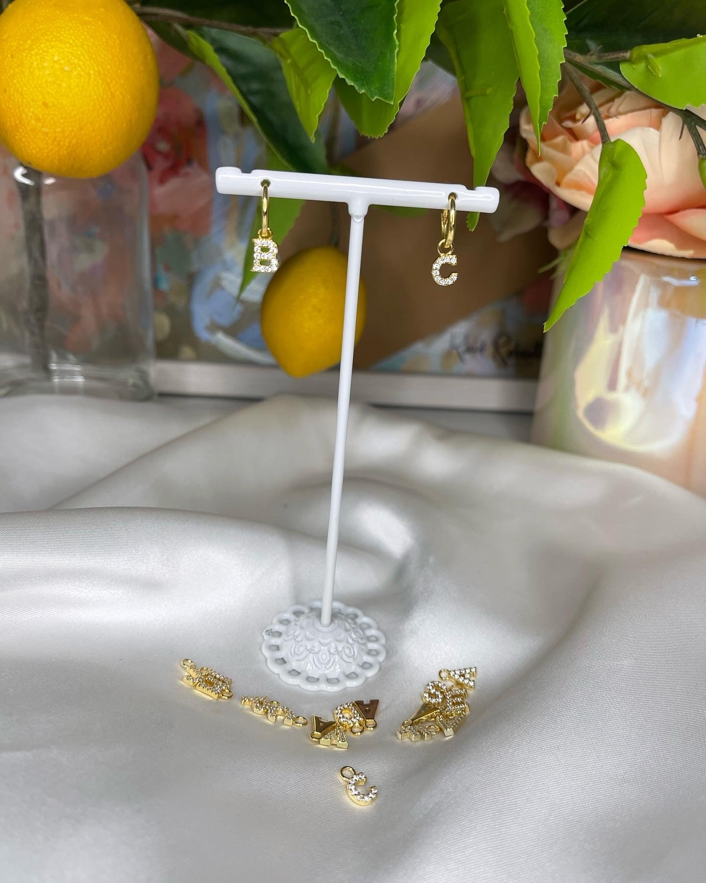 Initial Mini Hoop Earrings - limoncelloaccessories