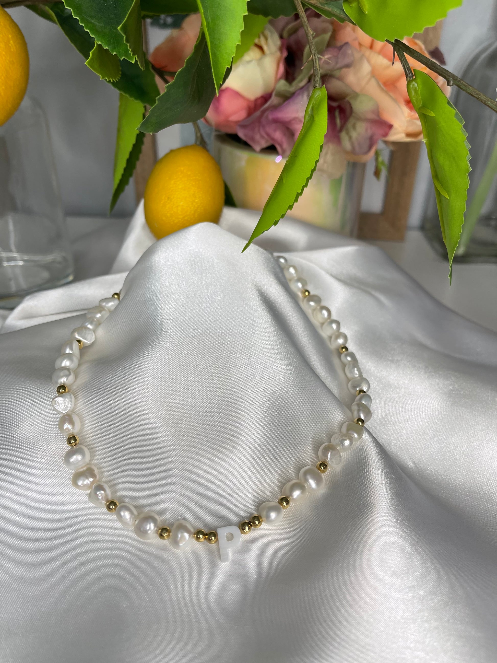 Pearl Initial Necklace