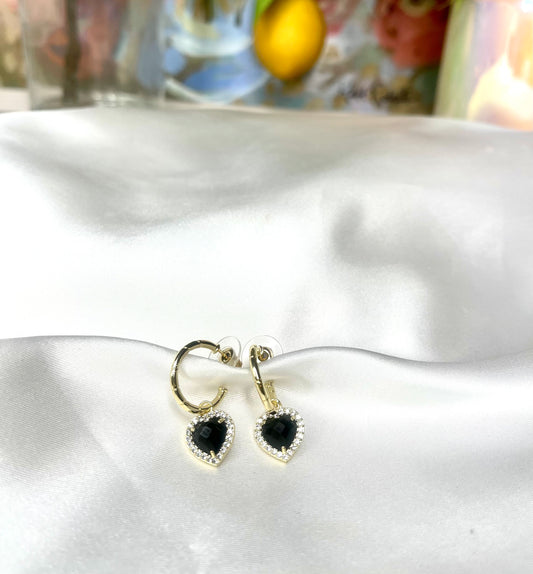 Black Heart Earrings