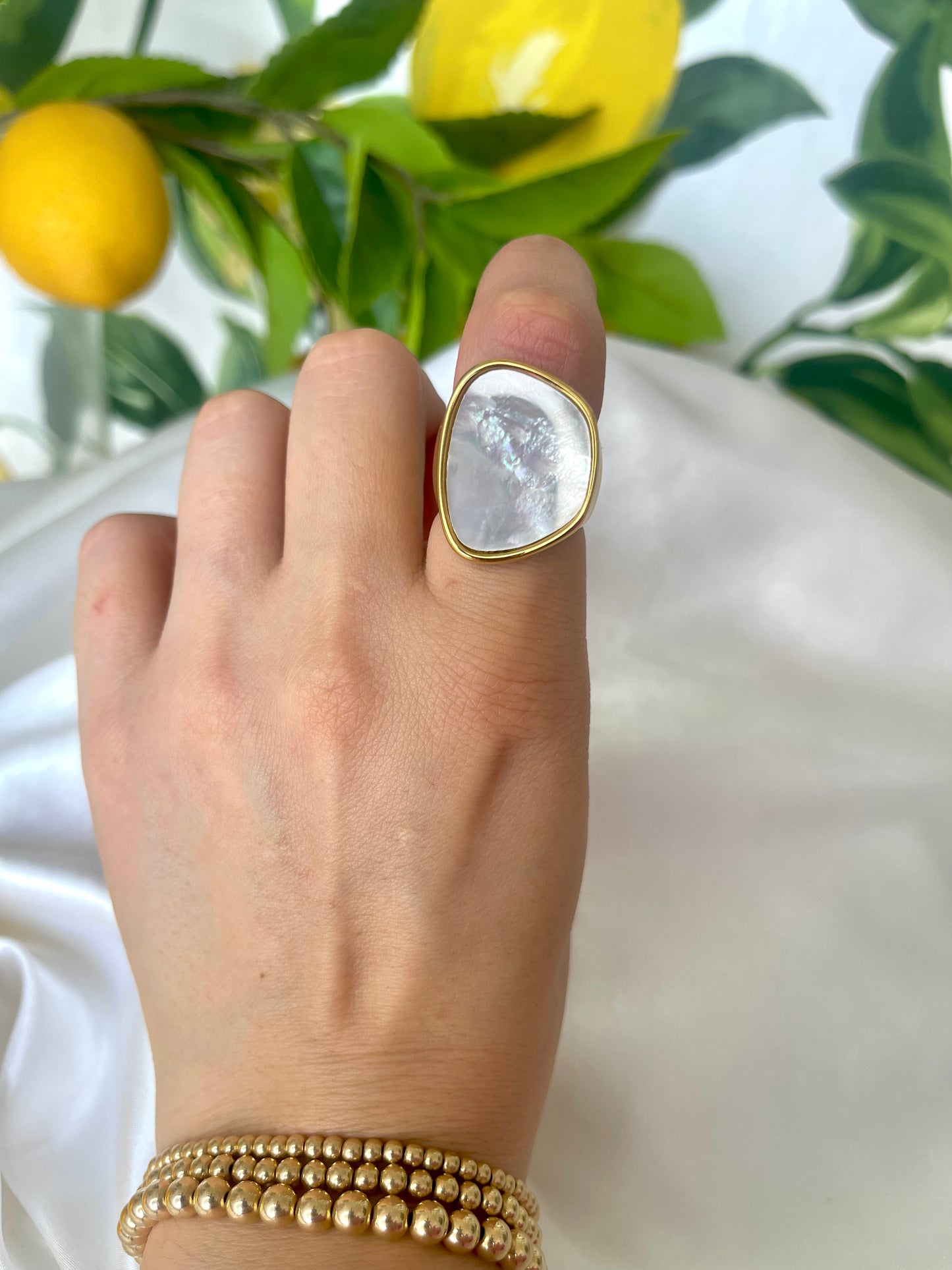 Pearl White Ring